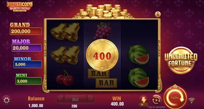 Fortune Coins Unlimited Fortune - Babhta Boinn Lock & Respin le Boilí ag Cloí