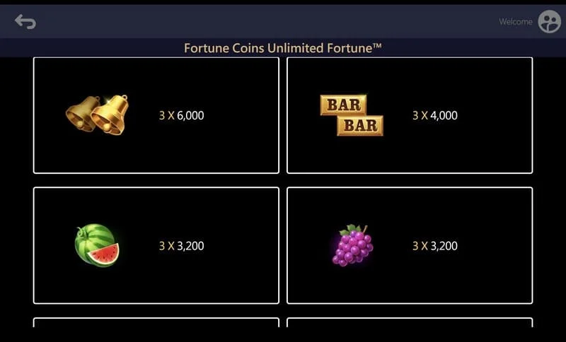 Fortune Coins Unlimited Fortune - réimse leathnaithe 3x5 le bailiúchán boinn